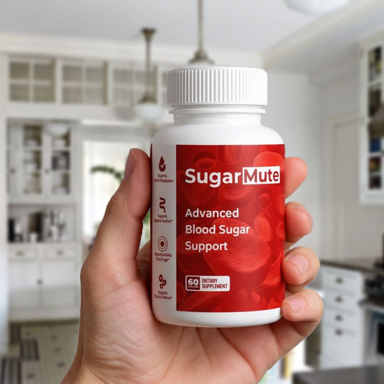 Holding SugarMute bottle in hand